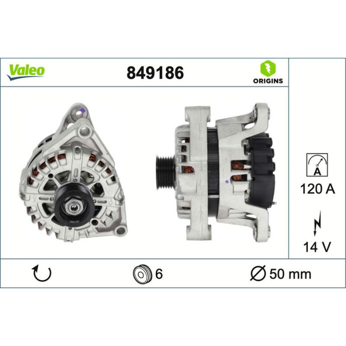 Valeo 849186 Generator ORIGINS Valeo 849186 Generator ORIGINS
