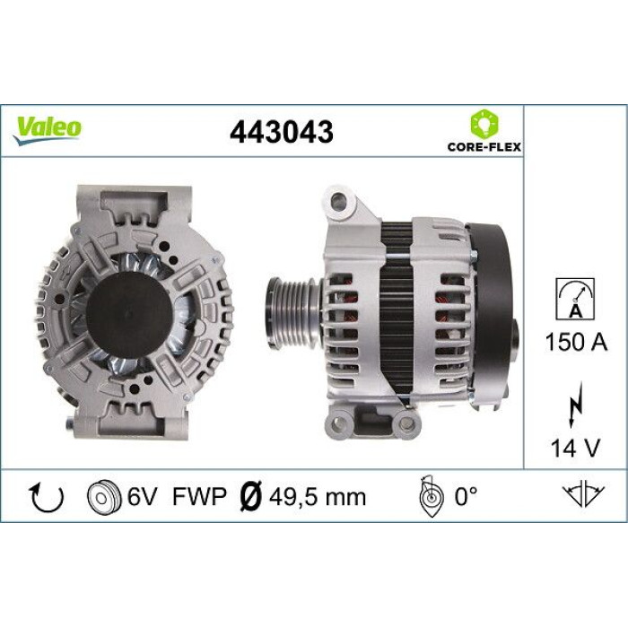 Valeo 443043 Generator CORE-FLEX Valeo 443043 Generator CORE-FLEX