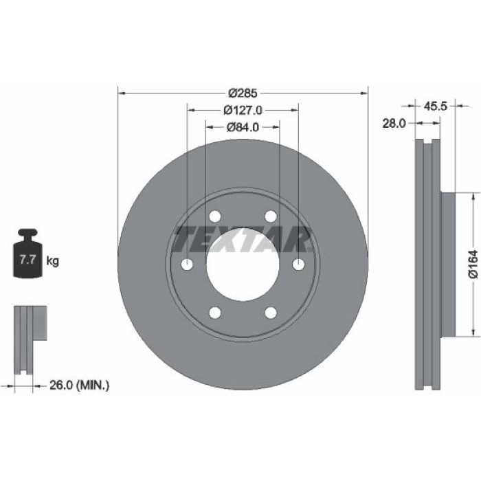 Textar 92113000 Bremsscheibe Textar 92113000 Bremsscheibe