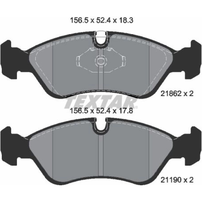 Textar 2186201 Bremsbelagsatz, Scheibenbremse Q+