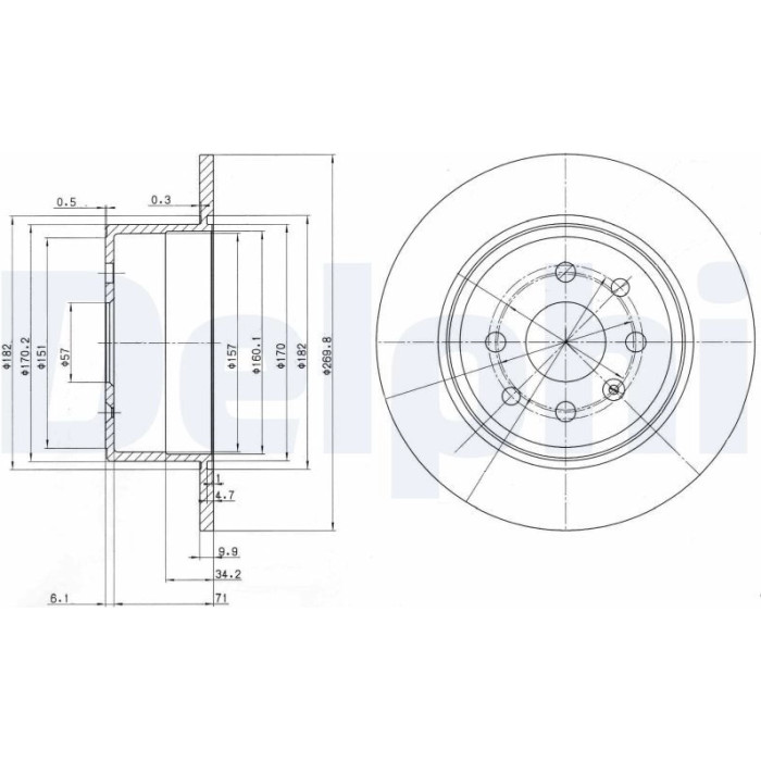 Delphi BG2637 Bremsscheibe Delphi BG2637 Bremsscheibe