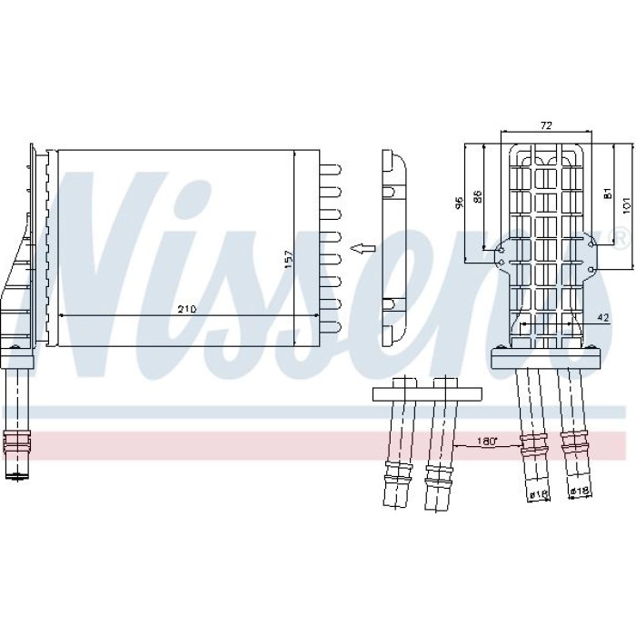 Nissens 73258 Wärmetauscher, Innenraumheizung FIRST FIT Nissens 73258 Wärmetauscher, Innenraumheizung FIRST FIT