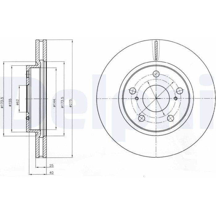 Delphi BG4304 Bremsscheibe