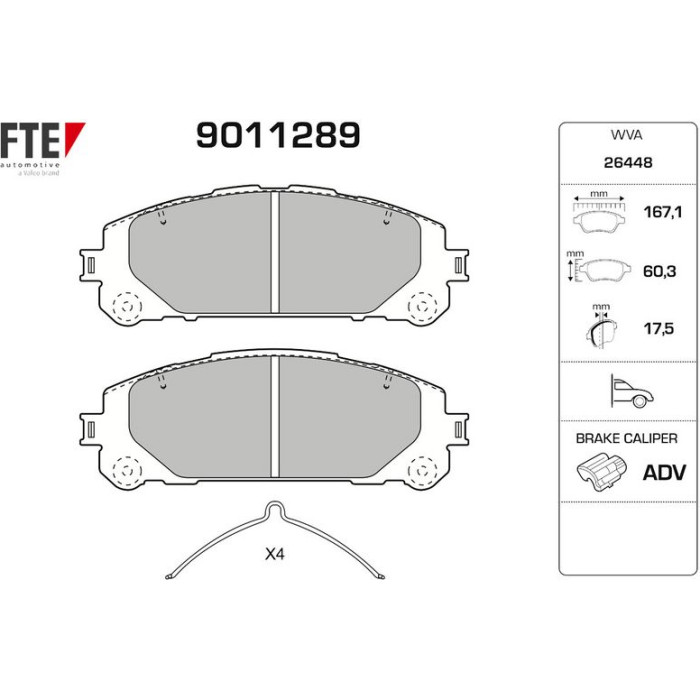 FTE 9011289 Bremsbelagsatz, Scheibenbremse FTE 9011289 Bremsbelagsatz, Scheibenbremse