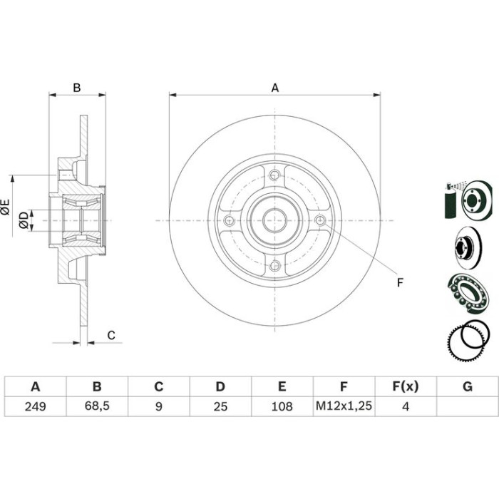 BOSCH 0 986 479 E72 Bremsscheibe BOSCH 0 986 479 E72 Bremsscheibe