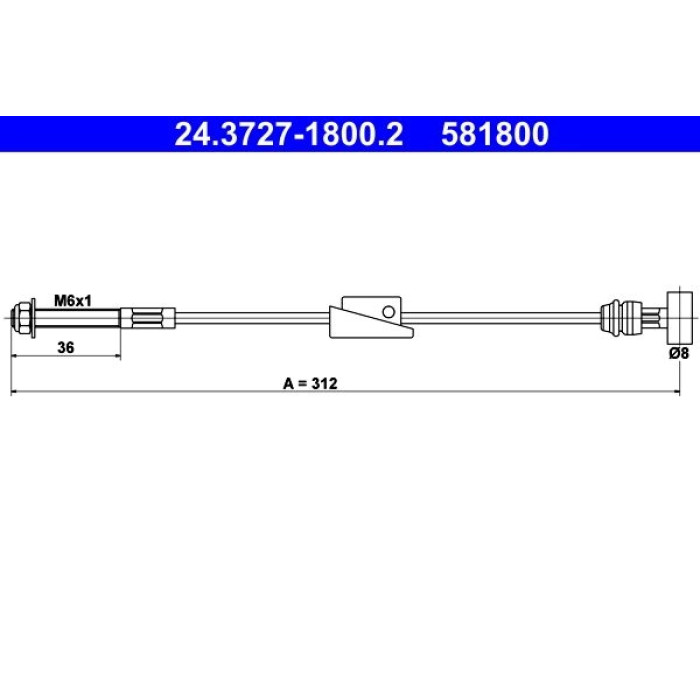 ATE 24.3727-1800.2 Seilzug, Feststellbremse ATE 24.3727-1800.2 Seilzug, Feststellbremse