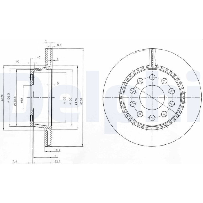 Delphi BG3029 Bremsscheibe Delphi BG3029 Bremsscheibe