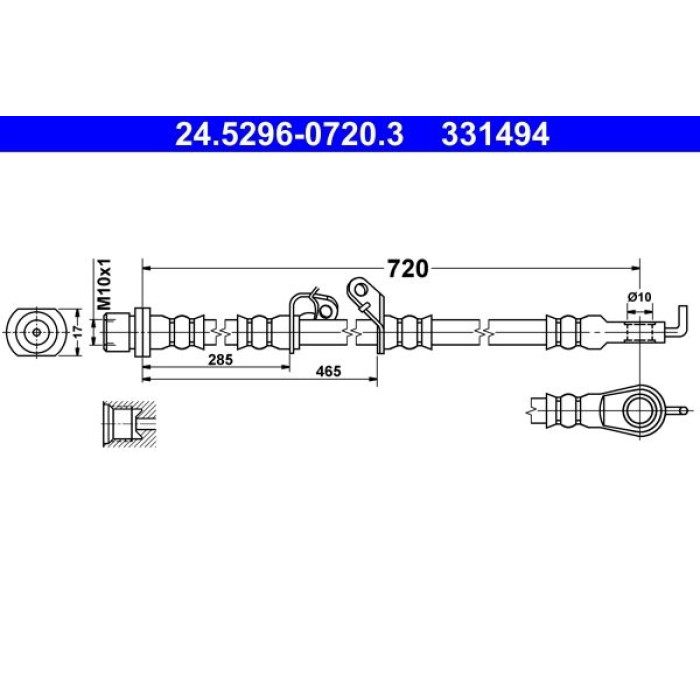 ATE 24.5296-0720.3 Bremsschlauch ATE 24.5296-0720.3 Bremsschlauch