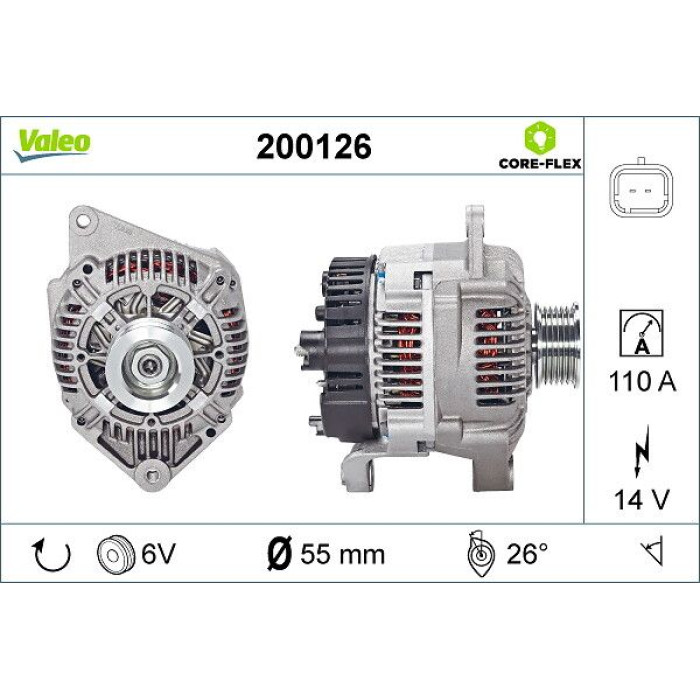 Valeo 200126 Generator CORE-FLEX