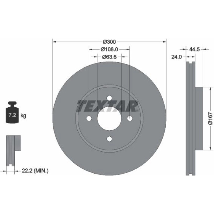 Textar 92139903 Bremsscheibe PRO Textar 92139903 Bremsscheibe PRO