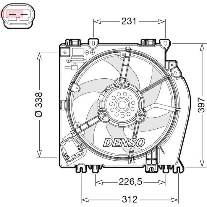 Denso DER46002 Lüfter, Motorkühlung Denso DER46002 Lüfter, Motorkühlung