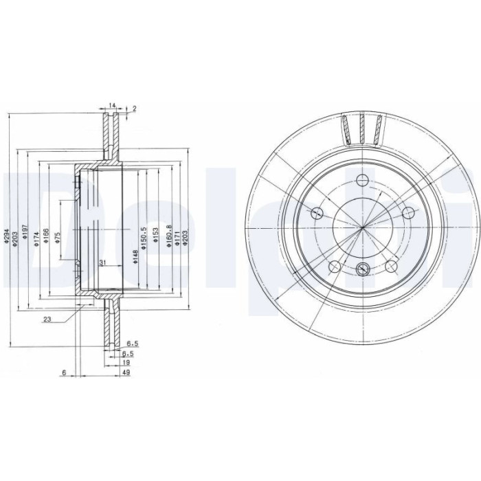 Delphi BG3530C Bremsscheibe Delphi BG3530C Bremsscheibe