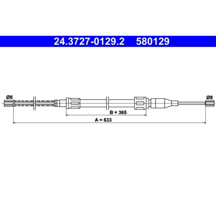 ATE 24.3727-0129.2 Seilzug, Feststellbremse ATE 24.3727-0129.2 Seilzug, Feststellbremse