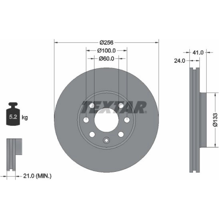 Textar 92091803 Bremsscheibe PRO Textar 92091803 Bremsscheibe PRO