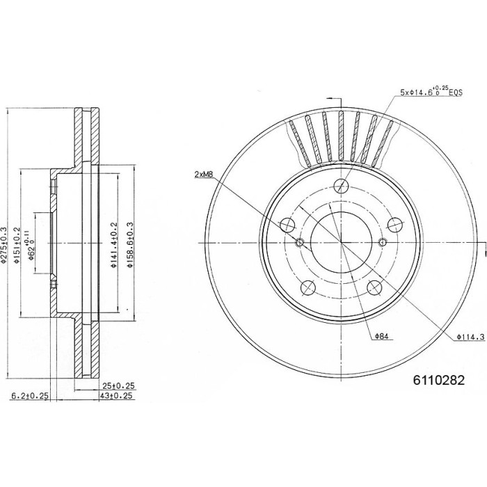 Metzger 6110282 Bremsscheibe