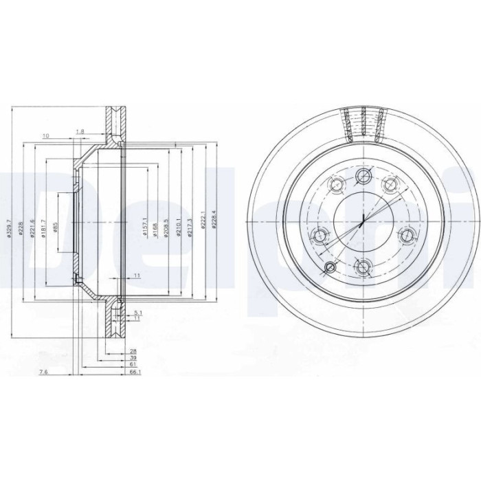 Delphi BG3775 Bremsscheibe Delphi BG3775 Bremsscheibe