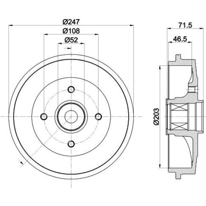Hella 8DT 355 302-791 Bremstrommel Hella 8DT 355 302-791 Bremstrommel