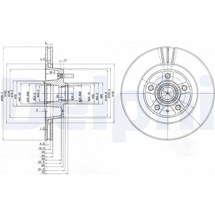 Delphi BG2342 Bremsscheibe Delphi BG2342 Bremsscheibe