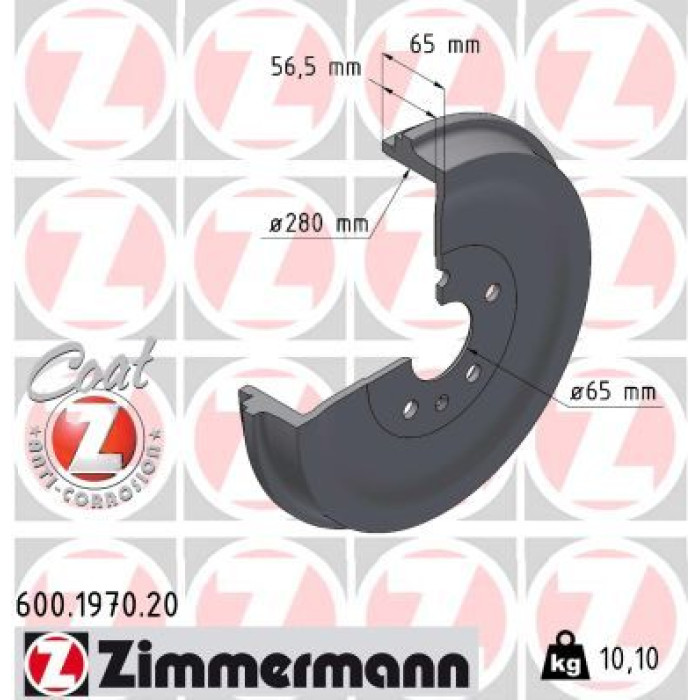 Zimmermann 600.1970.20 Bremstrommel Coat Z Zimmermann 600.1970.20 Bremstrommel Coat Z
