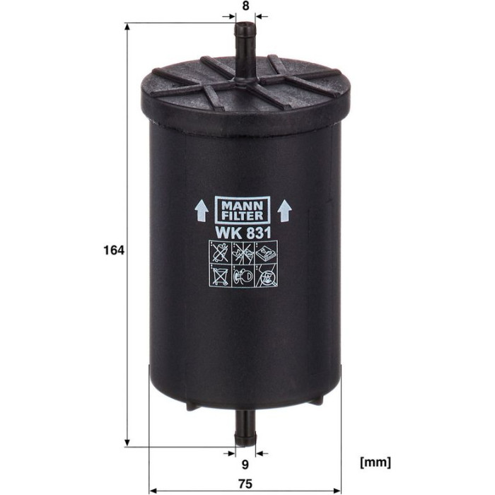 Mann-Filter WK 831 Kraftstofffilter Mann-Filter WK 831 Kraftstofffilter