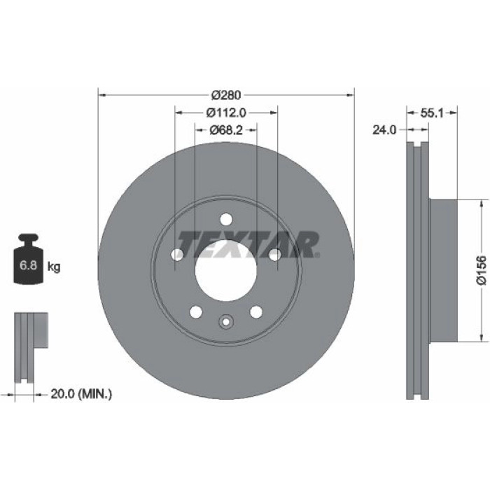 Textar 92083805 Bremsscheibe PRO+ Textar 92083805 Bremsscheibe PRO+