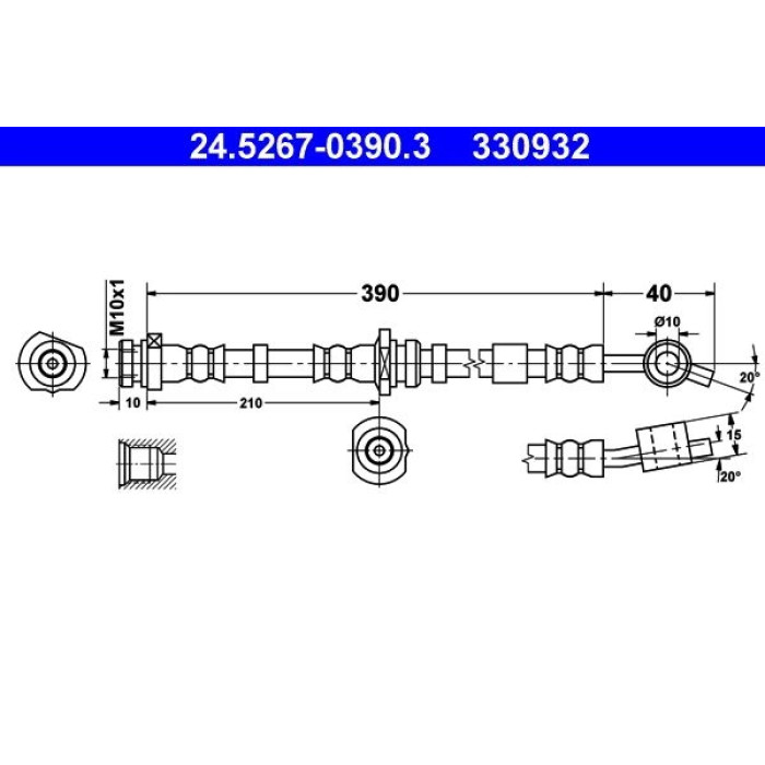 ATE 24.5267-0390.3 Bremsschlauch