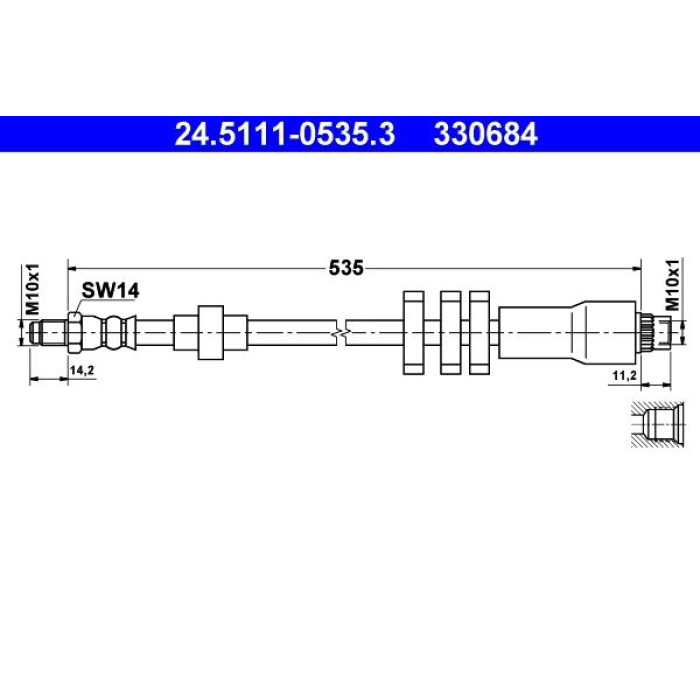 ATE 24.5111-0535.3 Bremsschlauch ATE 24.5111-0535.3 Bremsschlauch