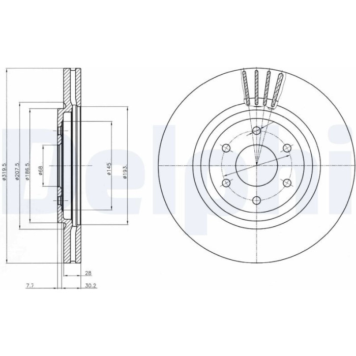 Delphi BG4176 Bremsscheibe