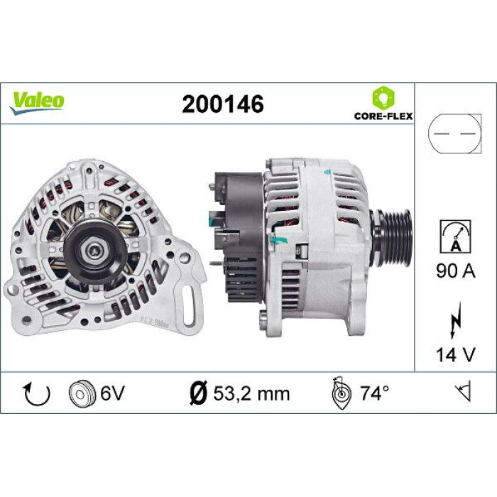 Valeo 200146 Generator CORE-FLEX