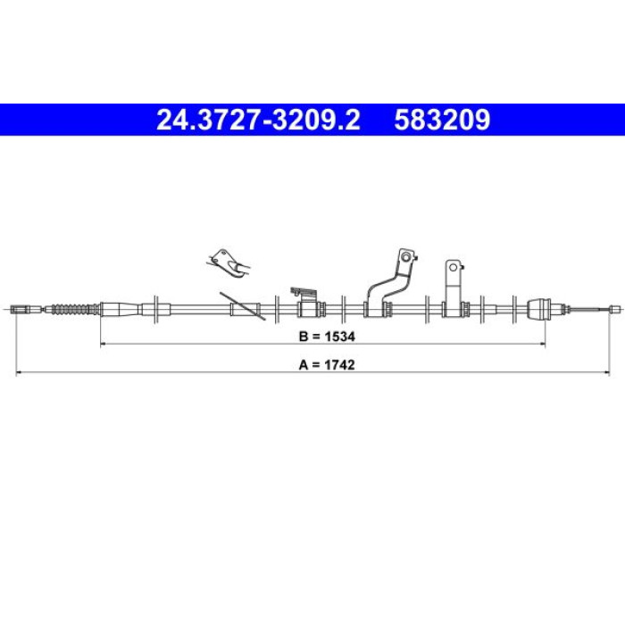 ATE 24.3727-3209.2 Seilzug, Feststellbremse ATE 24.3727-3209.2 Seilzug, Feststellbremse