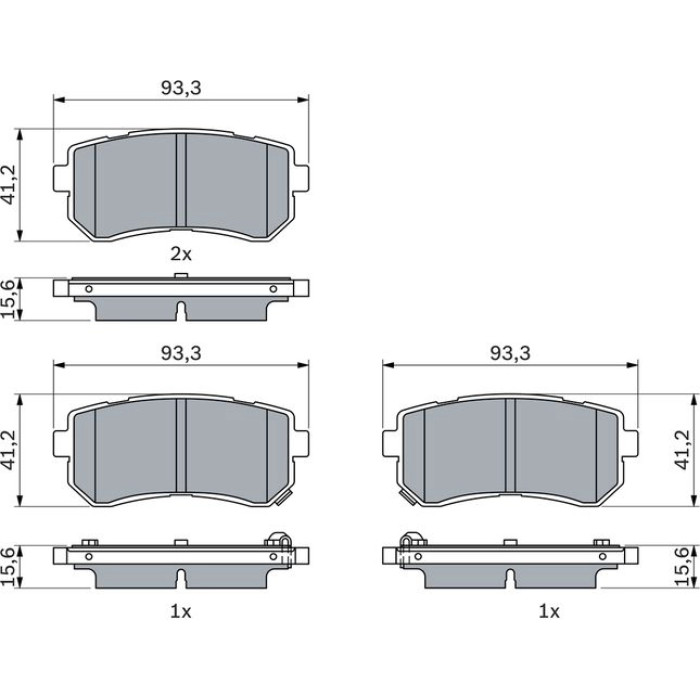 BOSCH 0 986 424 956 Bremsbelagsatz, Scheibenbremse