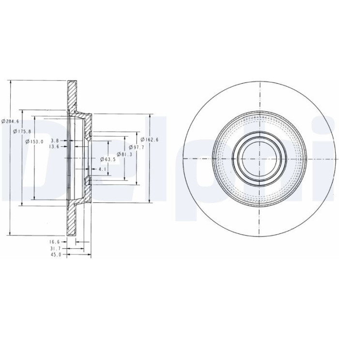 Delphi BG3416 Bremsscheibe Delphi BG3416 Bremsscheibe