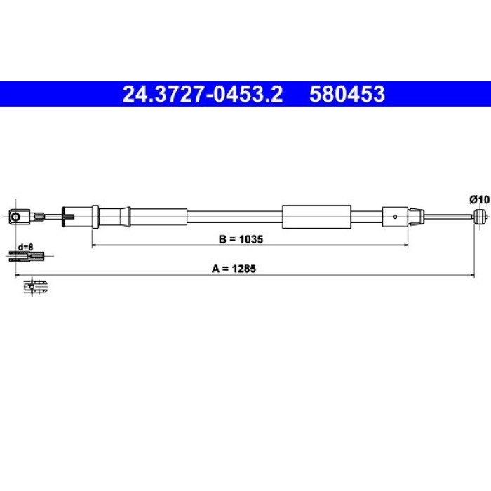 ATE 24.3727-0453.2 Seilzug, Feststellbremse ATE 24.3727-0453.2 Seilzug, Feststellbremse