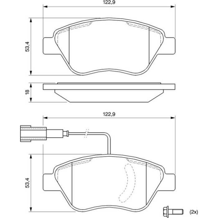 BOSCH 0 986 494 070 Bremsbelagsatz, Scheibenbremse