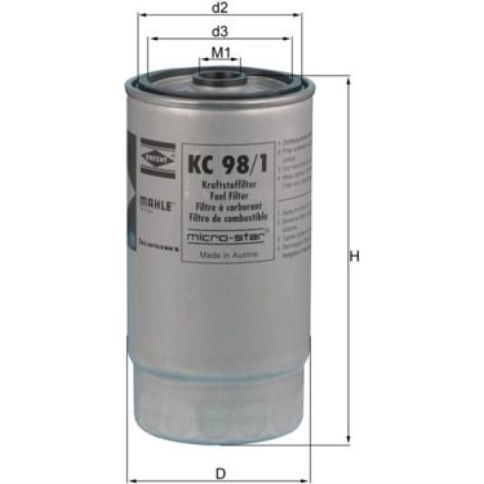 Kraftstofffilter KC 98/1 Kraftstofffilter KC 98/1