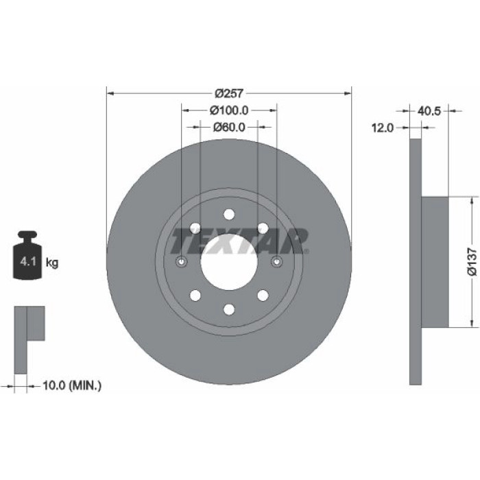 Textar 92164603 Bremsscheibe PRO