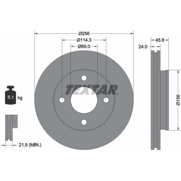 Textar 92134803 Bremsscheibe PRO Textar 92134803 Bremsscheibe PRO