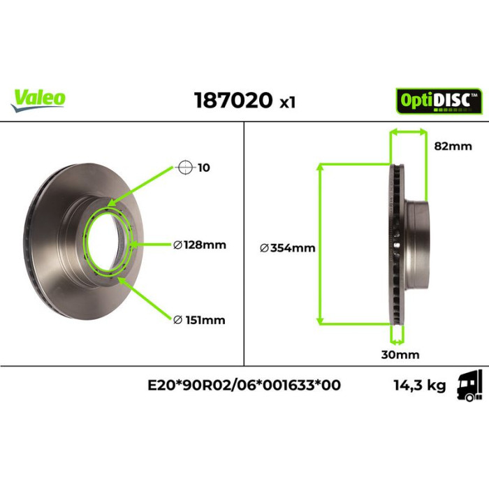 Valeo 187020 Bremsscheibe OptiDISC