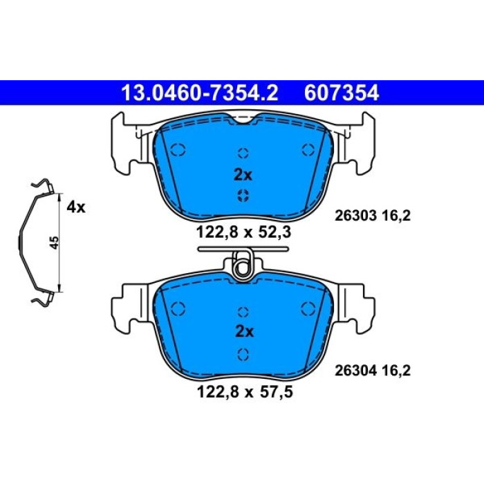 ATE 13.0460-7354.2 Bremsbelagsatz, Scheibenbremse ATE 13.0460-7354.2 Bremsbelagsatz, Scheibenbremse