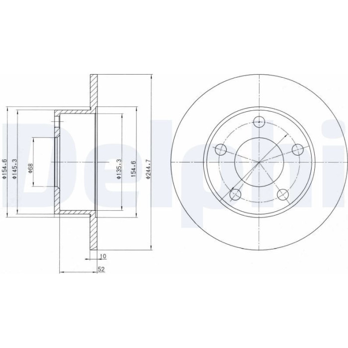 Delphi BG2410 Bremsscheibe Delphi BG2410 Bremsscheibe