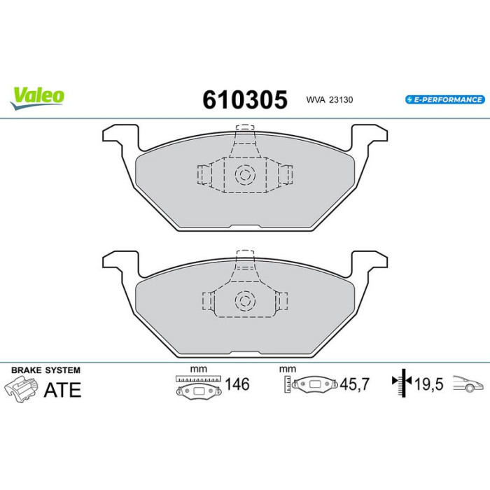 Valeo 610305 Bremsbelagsatz, Scheibenbremse E-PERFORMANCE Valeo 610305 Bremsbelagsatz, Scheibenbremse E-PERFORMANCE