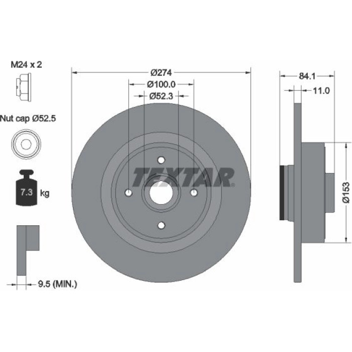 Textar 92223203 Bremsscheibe PRO Textar 92223203 Bremsscheibe PRO