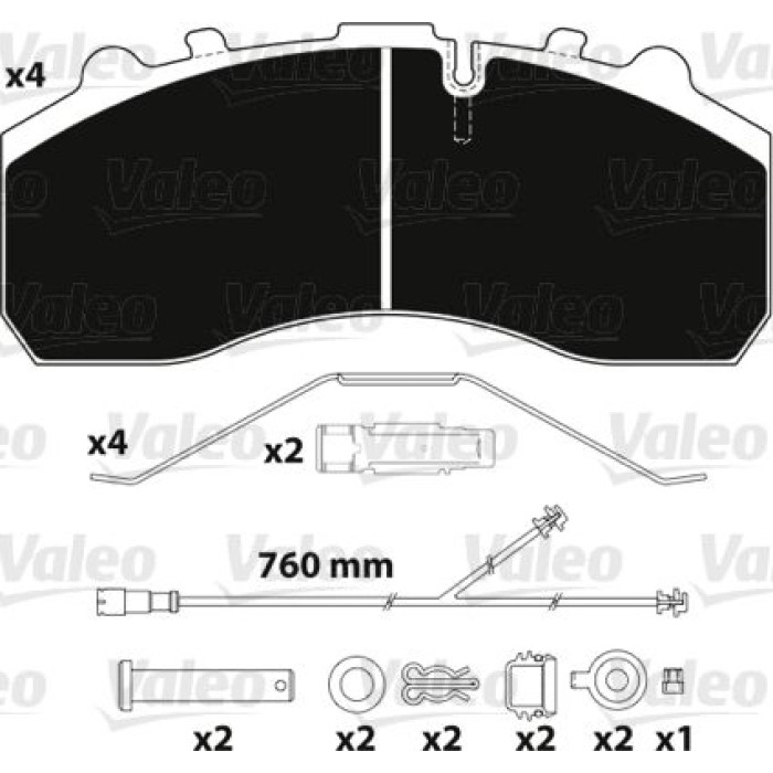 Valeo 882203 Bremsbelagsatz, Scheibenbremse OPTIPACK Valeo 882203 Bremsbelagsatz, Scheibenbremse OPTIPACK