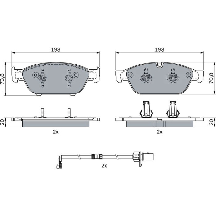 BOSCH 0 986 494 987 Bremsbelagsatz, Scheibenbremse
