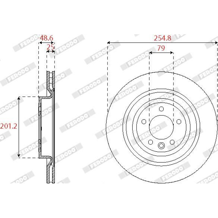 Ferodo DDF2550C-1 Bremsscheibe PREMIER Ferodo DDF2550C-1 Bremsscheibe PREMIER