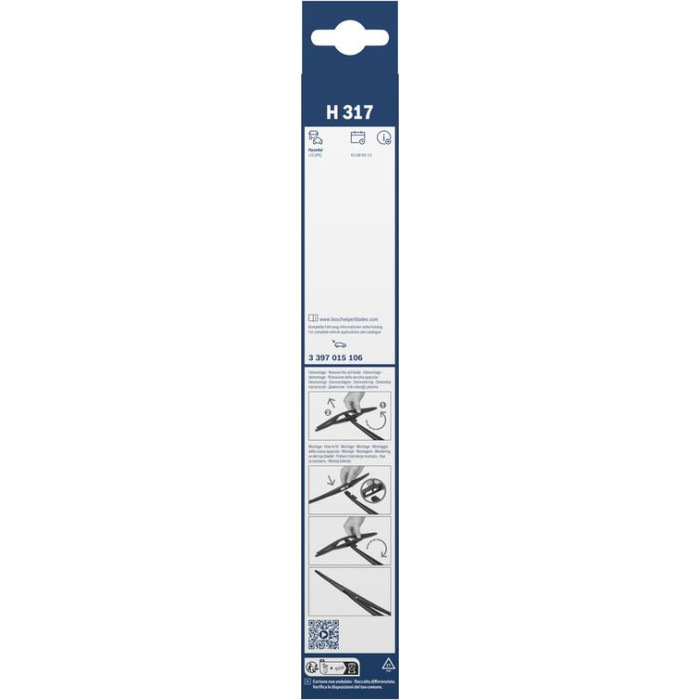 BOSCH H 317 Scheibenwischer Rear 3 397 015 106