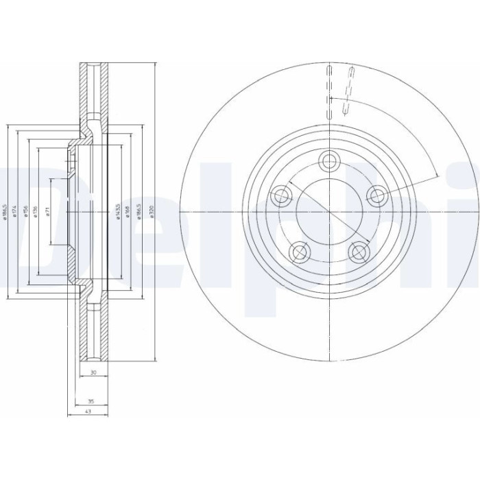 Delphi BG4065 Bremsscheibe