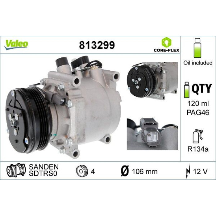 Valeo 813299 Kompressor, Klimaanlage CORE-FLEX Valeo 813299 Kompressor, Klimaanlage CORE-FLEX