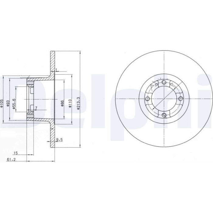 Delphi BG2081 Bremsscheibe Delphi BG2081 Bremsscheibe