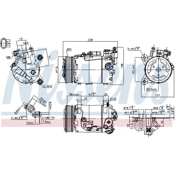 Nissens 890601 Kompressor, Klimaanlage FIRST FIT Nissens 890601 Kompressor, Klimaanlage FIRST FIT